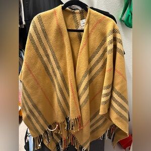 Burberry Cashmere/Wool Plaid Shawl